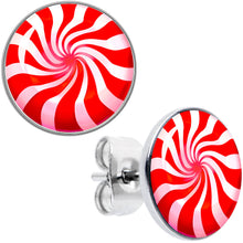 Load image into Gallery viewer, Holiday Peppermint Candy Stud Earrings