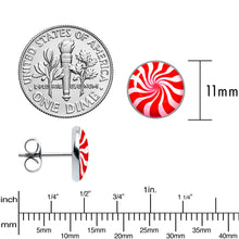 Load image into Gallery viewer, Holiday Peppermint Candy Stud Earrings