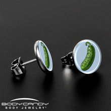 Load image into Gallery viewer, Green Pickle Stud Earrings by Onyx O