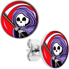 将图片加载到图库查看器,Grim Reaper Stud Earrings by Onyx O