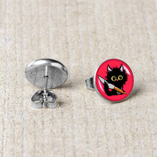 Load image into Gallery viewer, Stabby Cat Stud Earrings by Onyx O