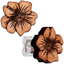 Load image into Gallery viewer, Natural Maple Wood Spring Flowers Stud Earrings
