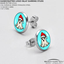 Load image into Gallery viewer, Holiday Christmas Spirit Ghost Stud Earrings by Onyx O