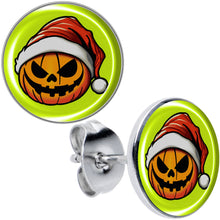 Load image into Gallery viewer, Christmas Holiday Santa Hat Pumpkin Stud Earrings by Onyx O
