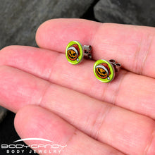 Load image into Gallery viewer, Christmas Holiday Santa Hat Pumpkin Stud Earrings by Onyx O