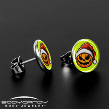 Load image into Gallery viewer, Christmas Holiday Santa Hat Pumpkin Stud Earrings by Onyx O
