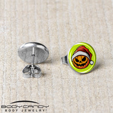 Load image into Gallery viewer, Christmas Holiday Santa Hat Pumpkin Stud Earrings by Onyx O