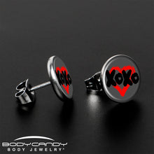 将图片加载到图库查看器,XOXO Heart Stud Earrings by Onyx O