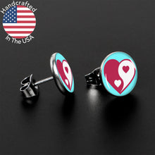 Load image into Gallery viewer, Love Yin Yang Heart Stud Earrings by Onyx O