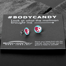 Load image into Gallery viewer, Love Yin Yang Heart Stud Earrings by Onyx O