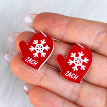 将图片加载到图库查看器,Custom Holiday Mittens Personalized Dangle Earrings