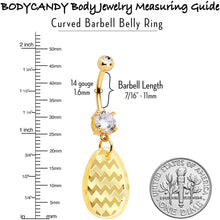 Load image into Gallery viewer, Clear Gem Yellow Golden Easter Decorated Egg Dangle Belly Ring