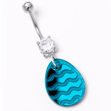 Load image into Gallery viewer, Clear Gem Festive Easter Decorated Egg Dangle Belly Ring