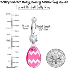 Load image into Gallery viewer, Clear Gem Pink Easter Decorated Egg Dangle Belly Ring