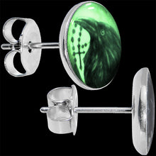 Load image into Gallery viewer, Raven and Cross Glow in the Dark Stud Earrings