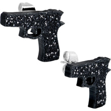 Load image into Gallery viewer, Black Glitter Gun Stud Earrings Set
