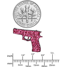 Load image into Gallery viewer, Pink Glitter Gun Stud Earrings Set