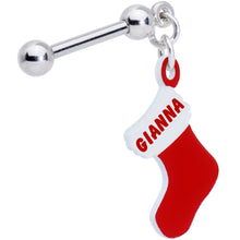 将图片加载到图库查看器,Custom Personalized Holiday Christmas Stocking Dangle Cartilage Earring