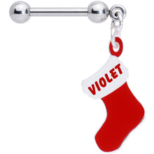 将图片加载到图库查看器,Custom Personalized Holiday Christmas Stocking Dangle Cartilage Earring