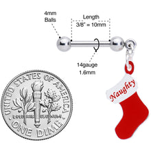 将图片加载到图库查看器,Handmade 3/8 Naughty Christmas Stocking Dangle Cartilage Earring