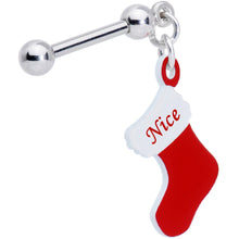 将图片加载到图库查看器,Handmade 3/8 Nice Christmas Stocking Dangle Cartilage Earring