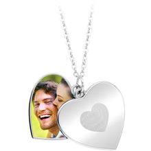 Load image into Gallery viewer, Custom Photo Sliding Locket Heart Pendant Necklace