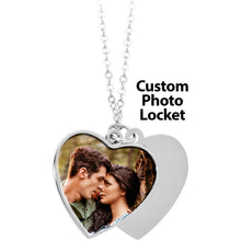 Load image into Gallery viewer, Custom Photo Sliding Locket Heart Pendant Necklace