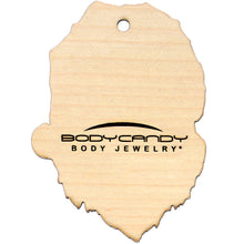 Load image into Gallery viewer, Wood Holiday Skeleton Claus Christmas Ornament