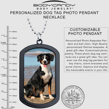 Load image into Gallery viewer, Personalized Black Dog Tag Photo Pendant Necklace