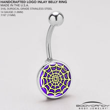 将图片加载到图库查看器,Two Tone Spider Web Belly Ring by Onyx O