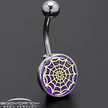 将图片加载到图库查看器,Two Tone Spider Web Belly Ring by Onyx O
