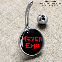 Load image into Gallery viewer, Black Red 4 Ever Emo Belly Ring by Onyx O