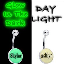 将图片加载到图库查看器,Custom Glow in the Dark Personalized Name Dangle Belly Ring