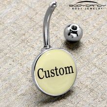 将图片加载到图库查看器,Custom Glow in the Dark Personalized Name Dangle Belly Ring