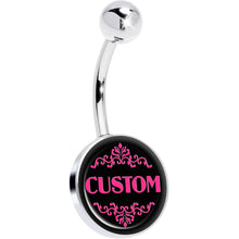将图片加载到图库查看器,Custom Pink Personalized Name Belly Ring