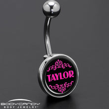 将图片加载到图库查看器,Custom Pink Personalized Name Belly Ring