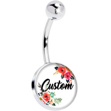 将图片加载到图库查看器,Custom Floral Personalized Name Belly Ring