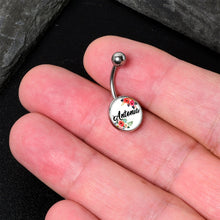 将图片加载到图库查看器,Custom Floral Personalized Name Belly Ring