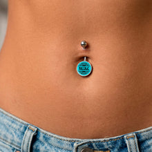 将图片加载到图库查看器,Custom Teal Mandala Personalized Name Belly Ring