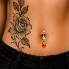 将图片加载到图库查看器,Clear Gem Hot Litle Devil Duck Dangle Belly Ring by Onyx O