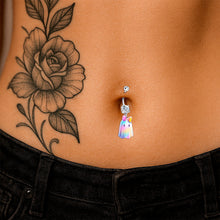 Load image into Gallery viewer, Clear Gem Iridescent Ghost Girl Dangle Belly Ring by Onyx O