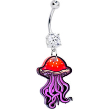 Load image into Gallery viewer, Double Gem Mushroom Jellyfish Dangle Belly Ring by Onyx O