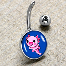 将图片加载到图库查看器,Adorable Axolotl Belly Ring by Onyx O