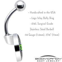 Load image into Gallery viewer, Logo Baked Stoner Belly Ring by Onyx O