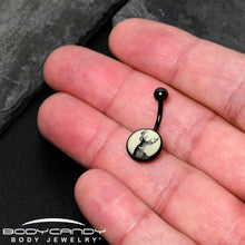 Load image into Gallery viewer, Glow in the Dark Titanium Deer Buck Belly Ring