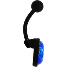 将图片加载到图库查看器,Aqua Synthetic Opal Black Anodized Bottom Mount Belly Ring