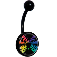 将图片加载到图库查看器,Rainbow Pride Butterfly Black Belly Ring