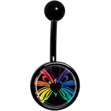将图片加载到图库查看器,Rainbow Pride Butterfly Black Belly Ring
