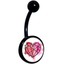 Load image into Gallery viewer, Watercolor Geometric Heart Black Belly Ring
