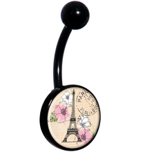 Load image into Gallery viewer, With Love from Paris Black Belly Ring